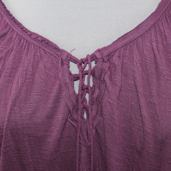 Free People Boho Tunic Top Dark Purple XS NEW - Picture 4 of 8